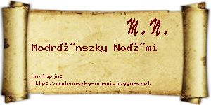 Modránszky Noémi névjegykártya