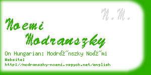 noemi modranszky business card